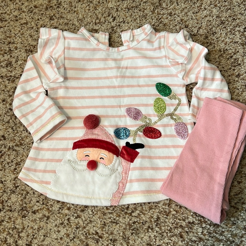 Mud pie Santa outfit baby 3-6M